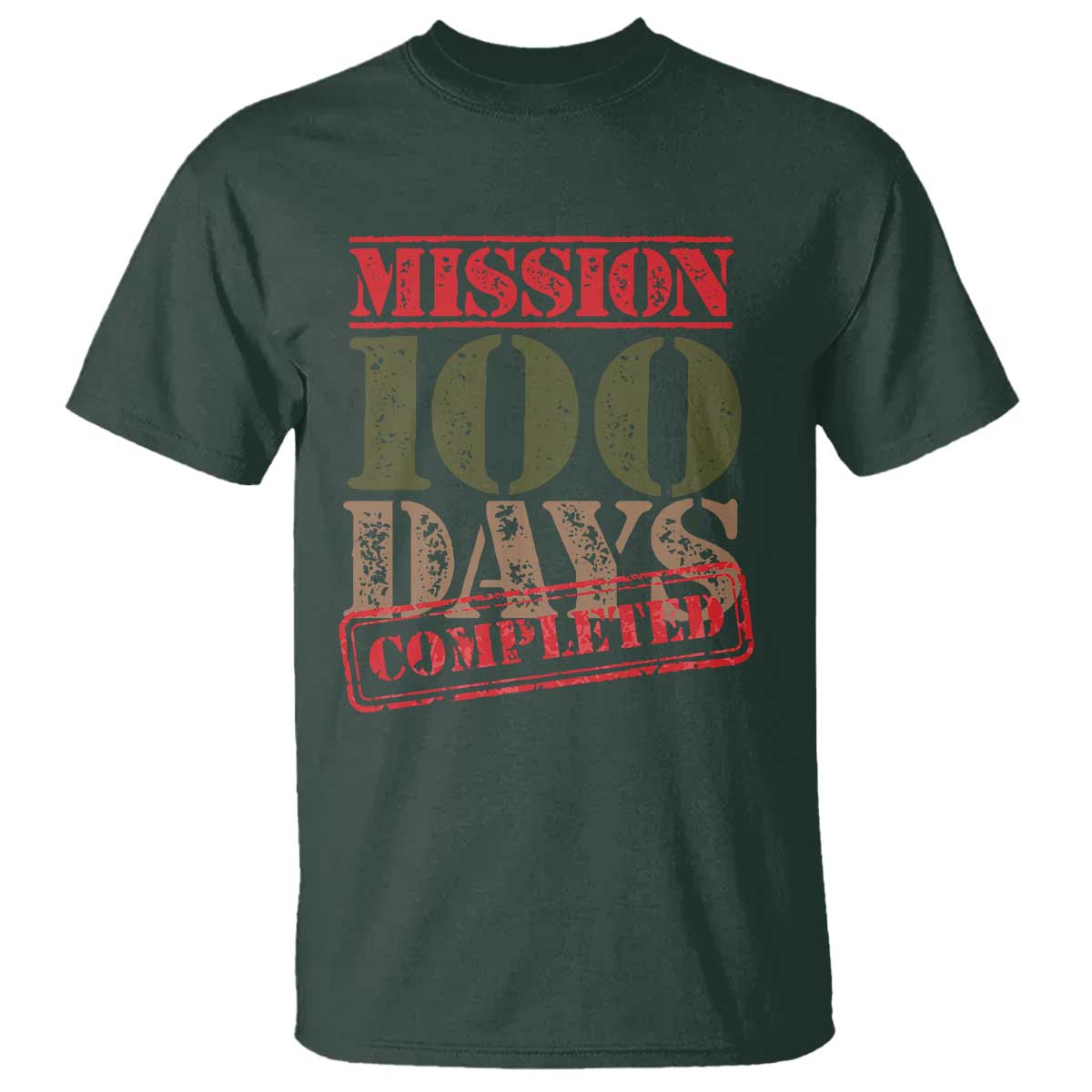 Funny 100th Day Of School Warrior T Shirt Mission 100 Days Completed Sealed