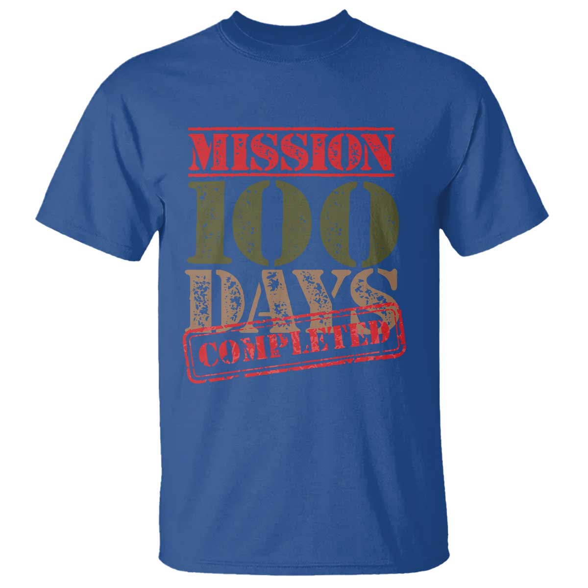 Funny 100th Day Of School Warrior T Shirt Mission 100 Days Completed Sealed
