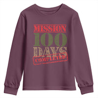 Funny 100th Day Of School Warrior Youth Sweatshirt Mission 100 Days Completed Sealed