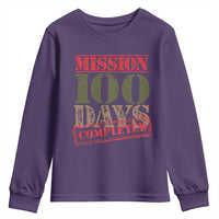 Funny 100th Day Of School Warrior Youth Sweatshirt Mission 100 Days Completed Sealed