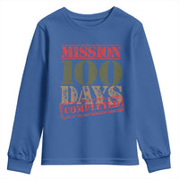 Funny 100th Day Of School Warrior Youth Sweatshirt Mission 100 Days Completed Sealed