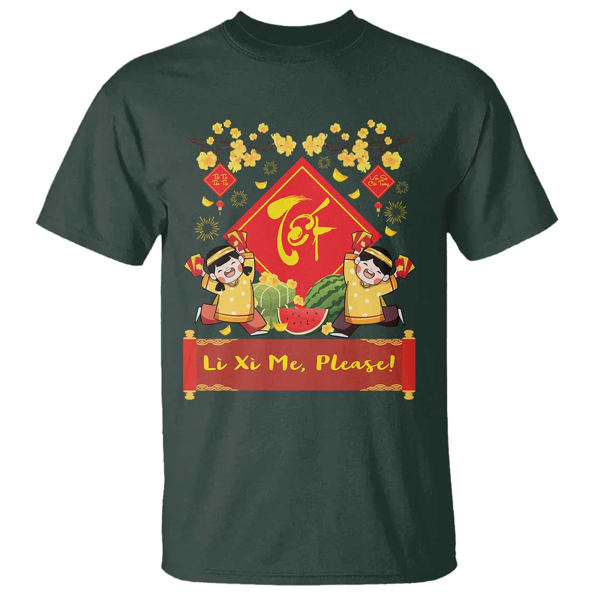 Funny Tet Vietnamese New Year 2025 T Shirt Li Xi Me Please Viet Holiday - Wonder Print Shop