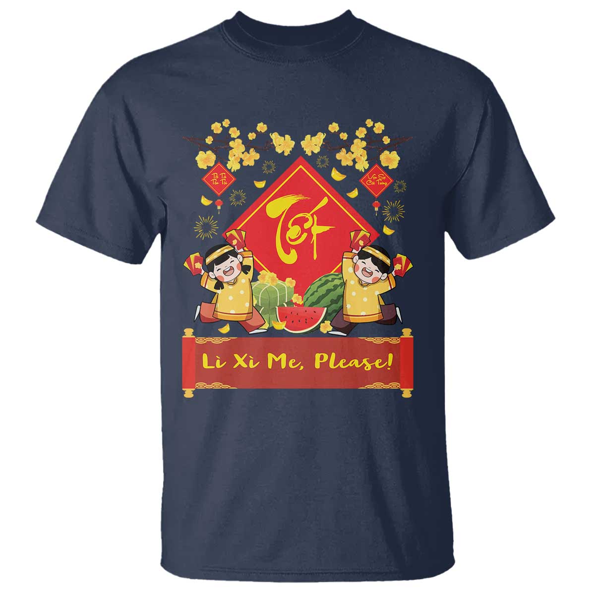 Funny Tet Vietnamese New Year 2025 T Shirt Li Xi Me Please Viet Holiday - Wonder Print Shop