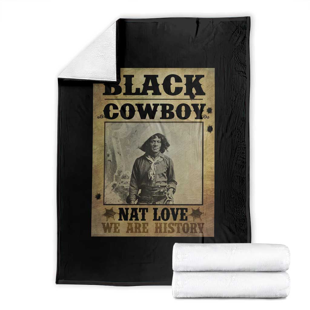 Black Cowboy Nat Love Throw Blanket Black History Month - Wonder Print Shop