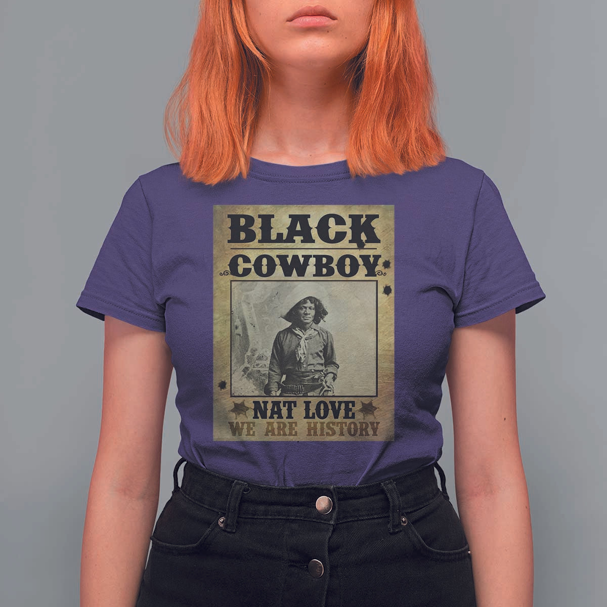 Black Cowboy Nat Love T Shirt For Women Black History Month