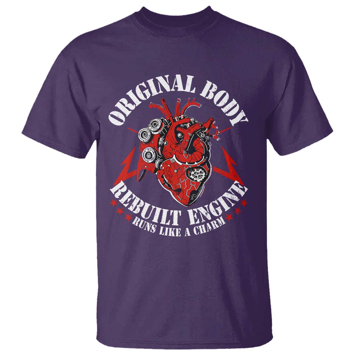 Funny Open Heart Surgery Recovery Survivor T Shirt Original Body Rebuilt Engine Runs Like A Charm