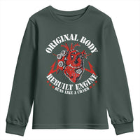 Funny Open Heart Surgery Recovery Survivor Youth Sweatshirt Original Body Rebuilt Engine Runs Like A Charm