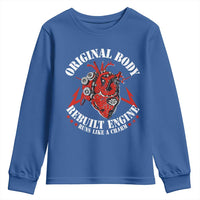 Funny Open Heart Surgery Recovery Survivor Youth Sweatshirt Original Body Rebuilt Engine Runs Like A Charm