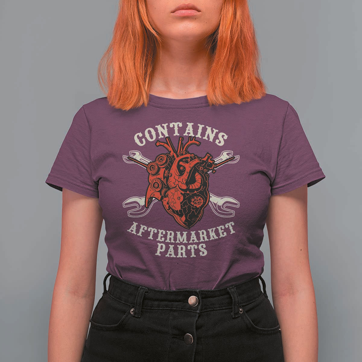 Funny Heart Surgery T Shirt For Women Contains Aftermarket Parts