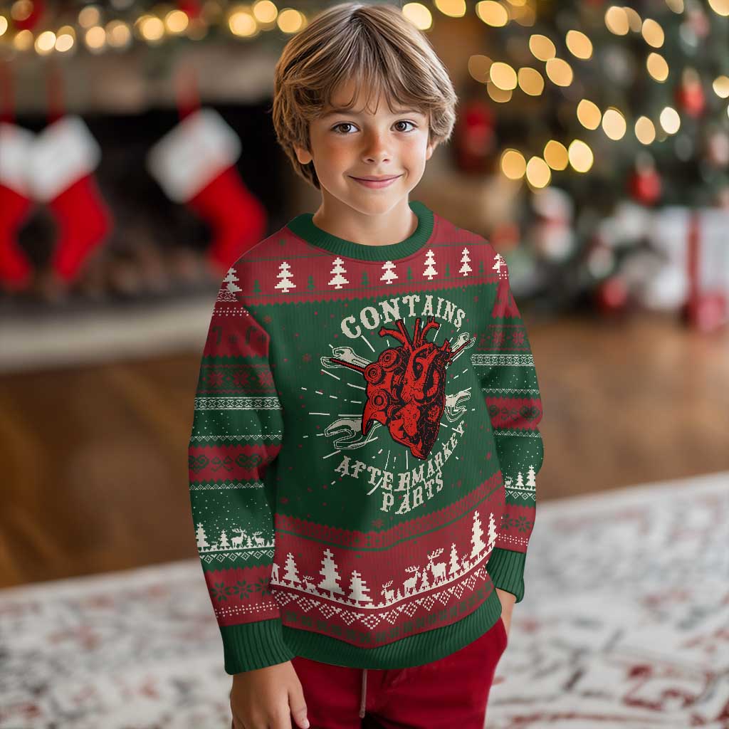 Funny Heart Surgery Knitted Sweatshirt Contains Aftermarket Parts