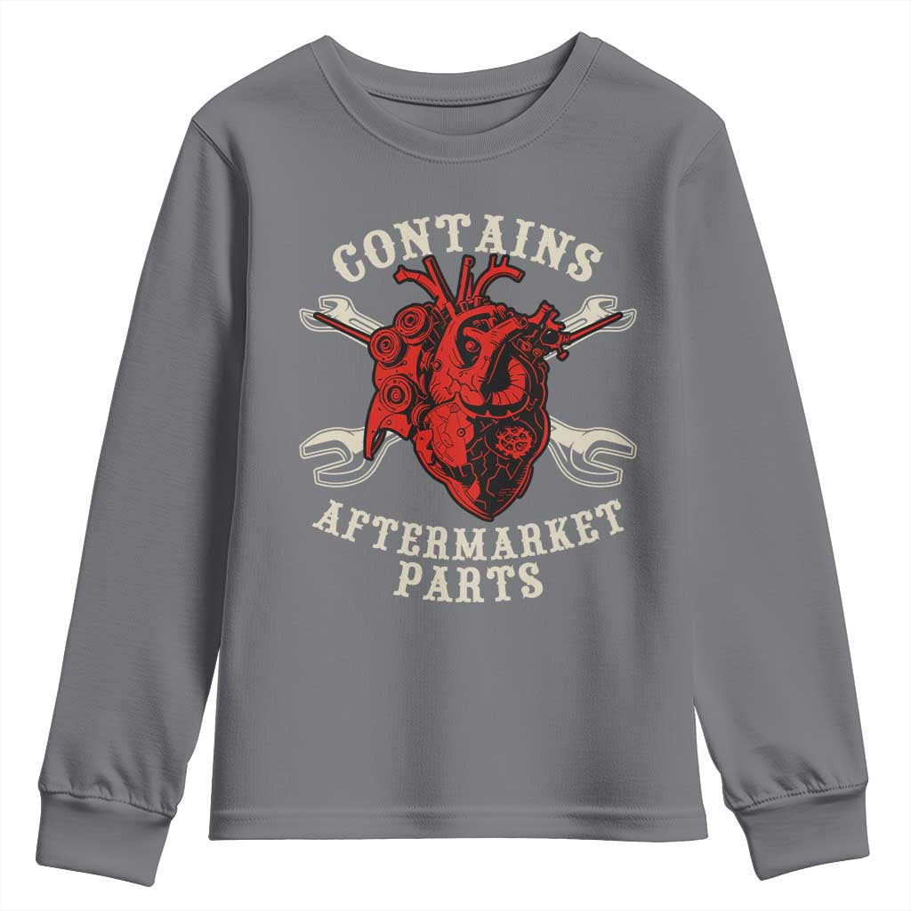 Funny Heart Surgery Youth Sweatshirt Contains Aftermarket Parts