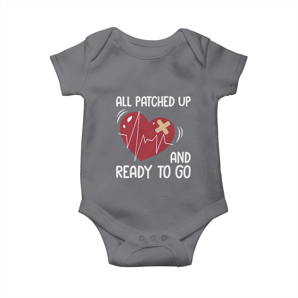 Funny Heart Surgery Recovery Survivor Baby Onesie All Patched Up And Ready To Go CHD Awareness