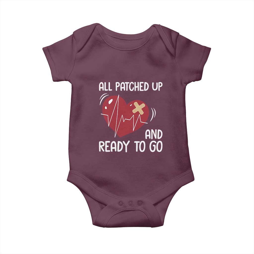 Funny Heart Surgery Recovery Survivor Baby Onesie All Patched Up And Ready To Go CHD Awareness