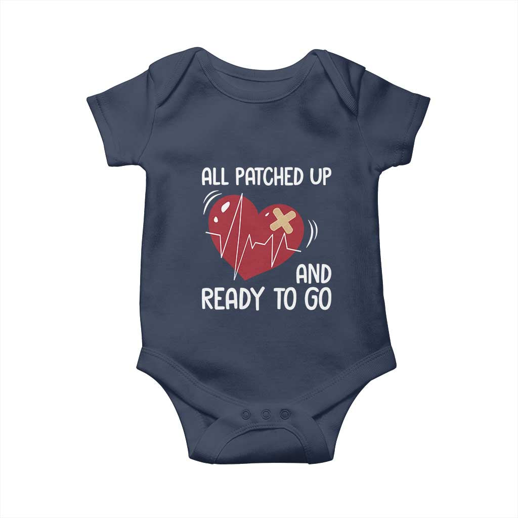 Funny Heart Surgery Recovery Survivor Baby Onesie All Patched Up And Ready To Go CHD Awareness