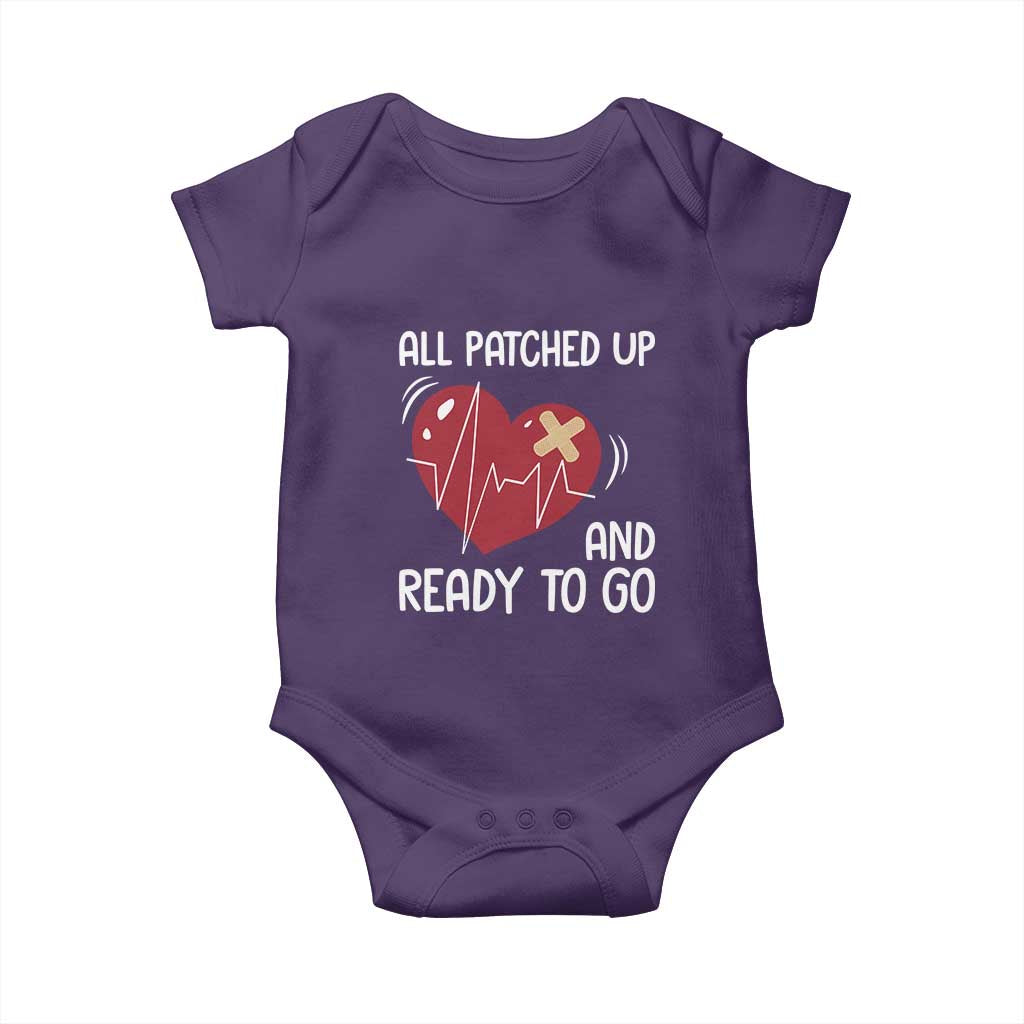 Funny Heart Surgery Recovery Survivor Baby Onesie All Patched Up And Ready To Go CHD Awareness