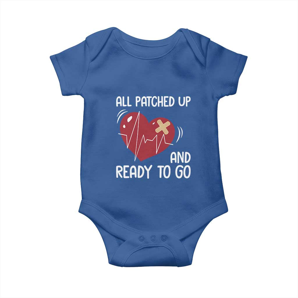 Funny Heart Surgery Recovery Survivor Baby Onesie All Patched Up And Ready To Go CHD Awareness