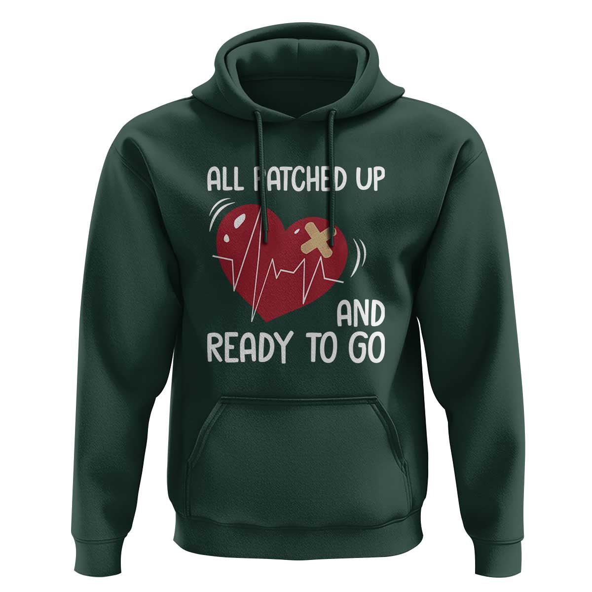 Funny Heart Surgery Recovery Survivor Hoodie All Patched Up And Ready To Go