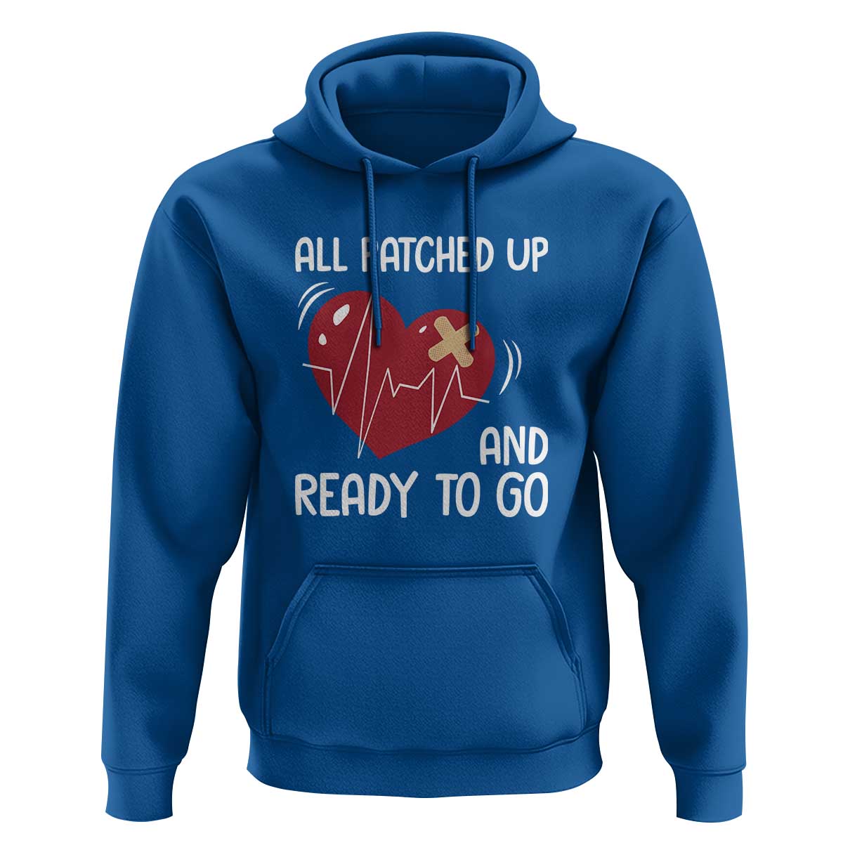 Funny Heart Surgery Recovery Survivor Hoodie All Patched Up And Ready To Go