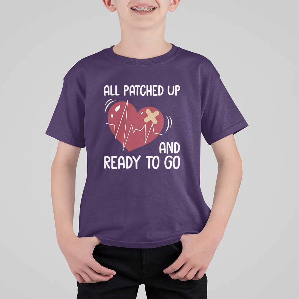 Funny Heart Surgery Recovery Survivor T Shirt For Kid All Patched Up And Ready To Go