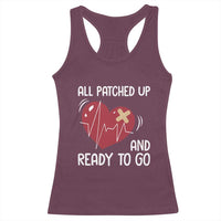 Funny Heart Surgery Recovery Survivor Racerback Tank Top All Patched Up And Ready To Go CHD Awareness
