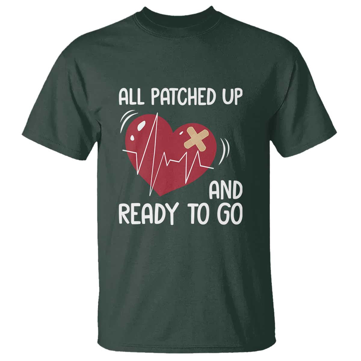 Funny Heart Surgery Recovery Survivor T Shirt All Patched Up And Ready To Go