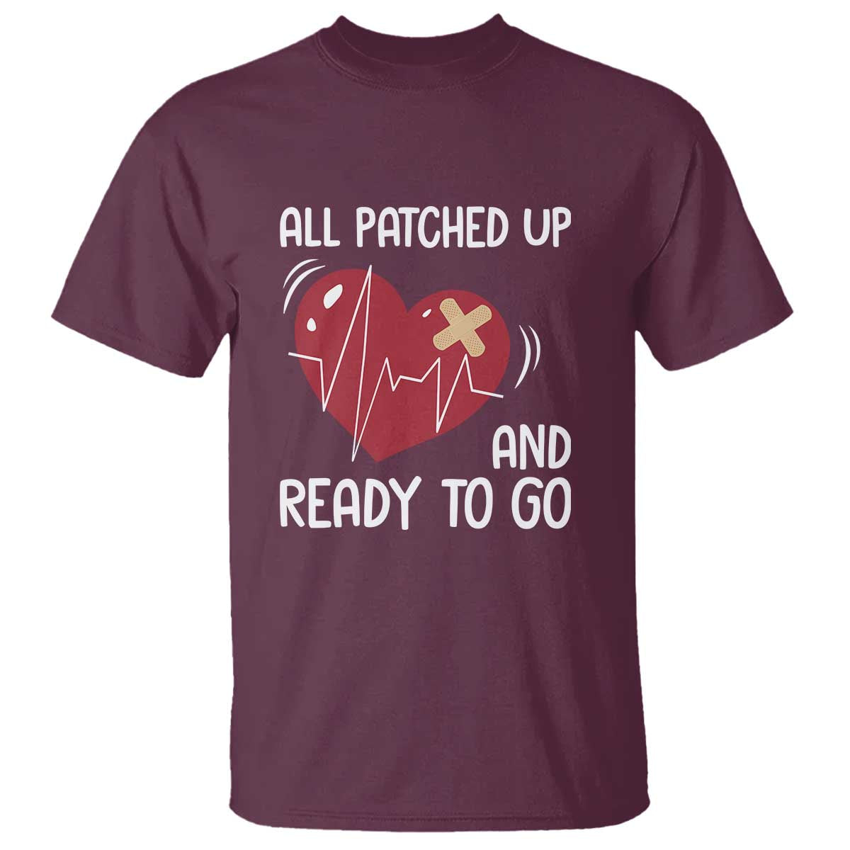 Funny Heart Surgery Recovery Survivor T Shirt All Patched Up And Ready To Go