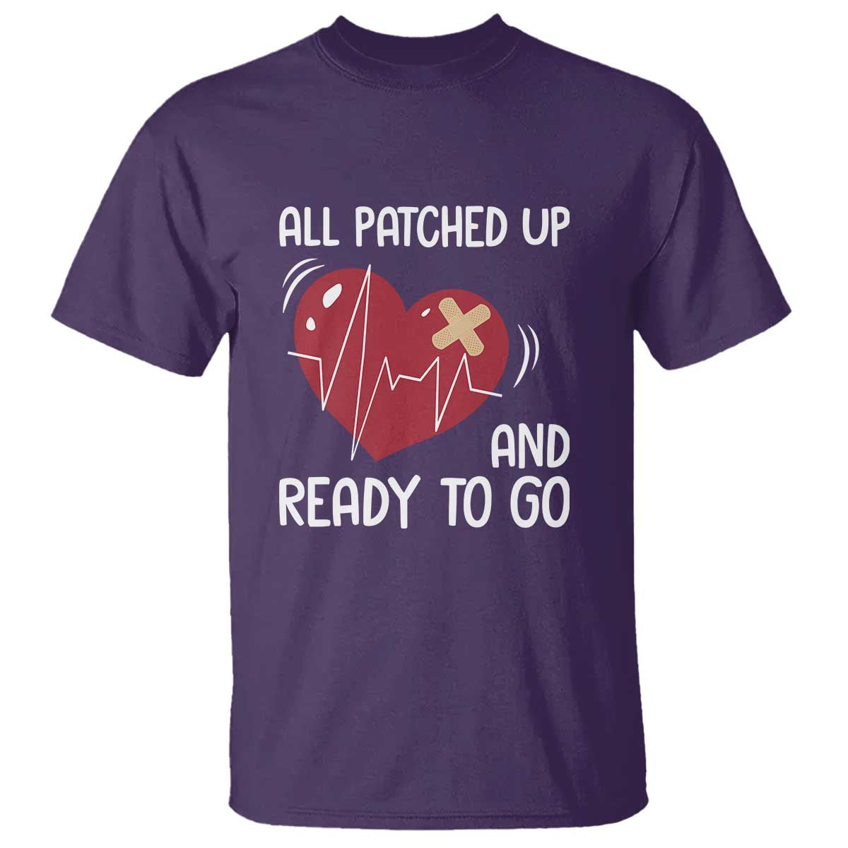Funny Heart Surgery Recovery Survivor T Shirt All Patched Up And Ready To Go