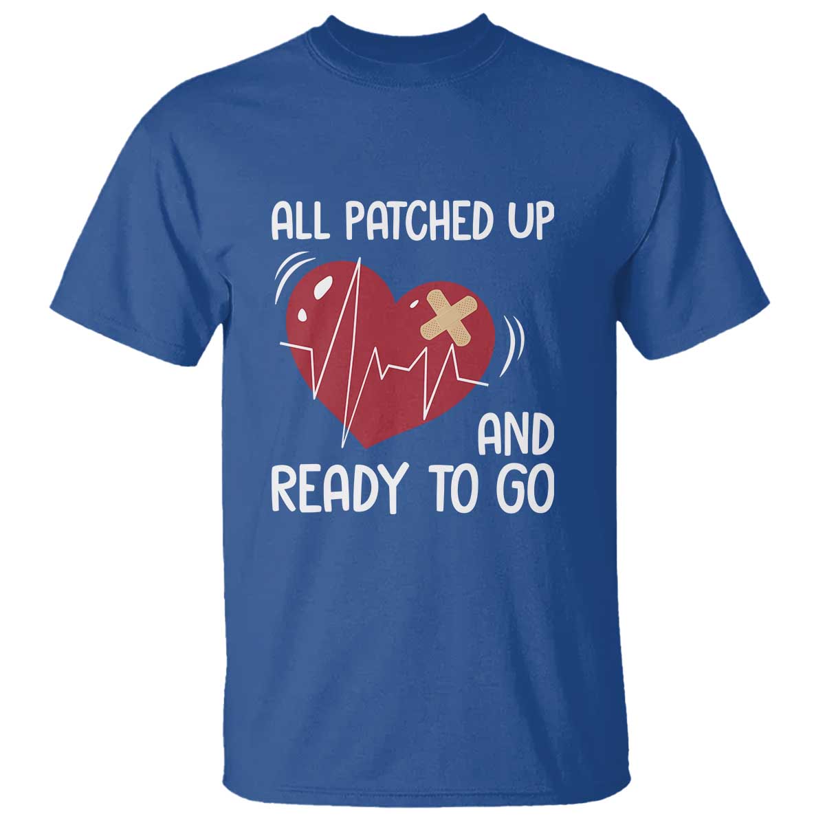 Funny Heart Surgery Recovery Survivor T Shirt All Patched Up And Ready To Go