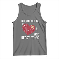 Funny Heart Surgery Recovery Survivor Tank Top All Patched Up And Ready To Go CHD Awareness