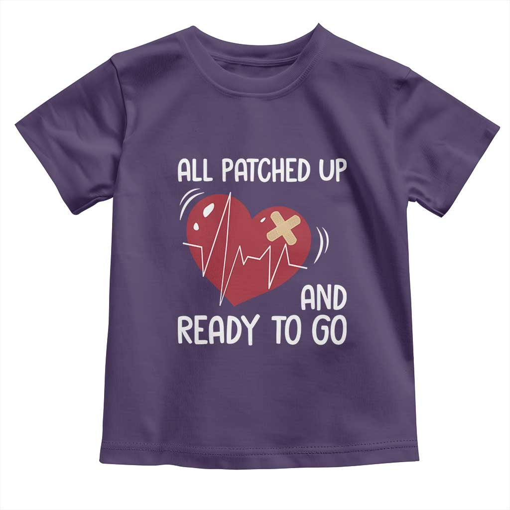 Funny Heart Surgery Recovery Survivor Toddler T Shirt All Patched Up And Ready To Go CHD Awareness