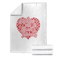 Mama Of A Heart Warrior Throw Blanket CHD Awareness Retro Red Checkered Heart