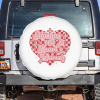 Mama Of A Heart Warrior Spare Tire Cover CHD Awareness Retro Red Checkered Heart