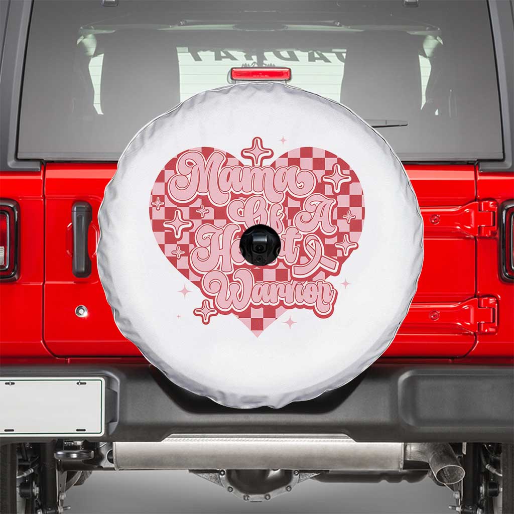 Mama Of A Heart Warrior Spare Tire Cover CHD Awareness Retro Red Checkered Heart