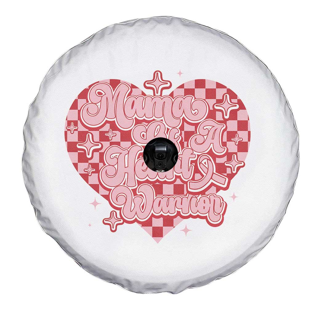 Mama Of A Heart Warrior Spare Tire Cover CHD Awareness Retro Red Checkered Heart