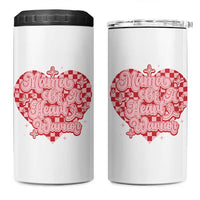 Mama Of A Heart Warrior 4 in 1 Can Cooler Tumbler CHD Awareness Retro Red Checkered Heart
