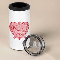 Mama Of A Heart Warrior 4 in 1 Can Cooler Tumbler CHD Awareness Retro Red Checkered Heart