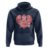 Mama Of A Heart Warrior Hoodie CHD Awareness Retro Red Checkered Heart