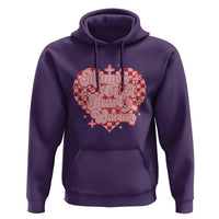 Mama Of A Heart Warrior Hoodie CHD Awareness Retro Red Checkered Heart