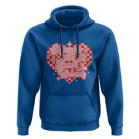 Mama Of A Heart Warrior Hoodie CHD Awareness Retro Red Checkered Heart