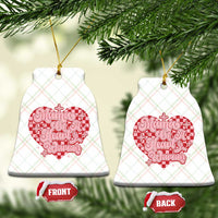 Mama Of A Heart Warrior Ceramic Ornament CHD Awareness Retro Red Checkered Heart