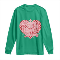 Mama Of A Heart Warrior Long Sleeve Shirt CHD Awareness Retro Red Checkered Heart