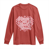 Mama Of A Heart Warrior Long Sleeve Shirt CHD Awareness Retro Red Checkered Heart