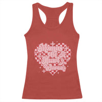 Mama Of A Heart Warrior Racerback Tank Top CHD Awareness Retro Red Checkered Heart