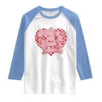 Mama Of A Heart Warrior Raglan Shirt CHD Awareness Retro Red Checkered Heart
