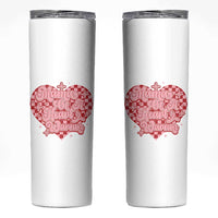Mama Of A Heart Warrior Skinny Tumbler CHD Awareness Retro Red Checkered Heart