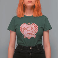 Mama Of A Heart Warrior T Shirt For Women CHD Awareness Retro Red Checkered Heart