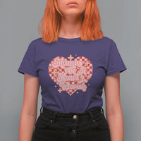 Mama Of A Heart Warrior T Shirt For Women CHD Awareness Retro Red Checkered Heart