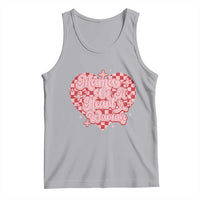 Mama Of A Heart Warrior Tank Top CHD Awareness Retro Red Checkered Heart