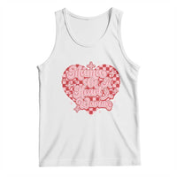 Mama Of A Heart Warrior Tank Top CHD Awareness Retro Red Checkered Heart