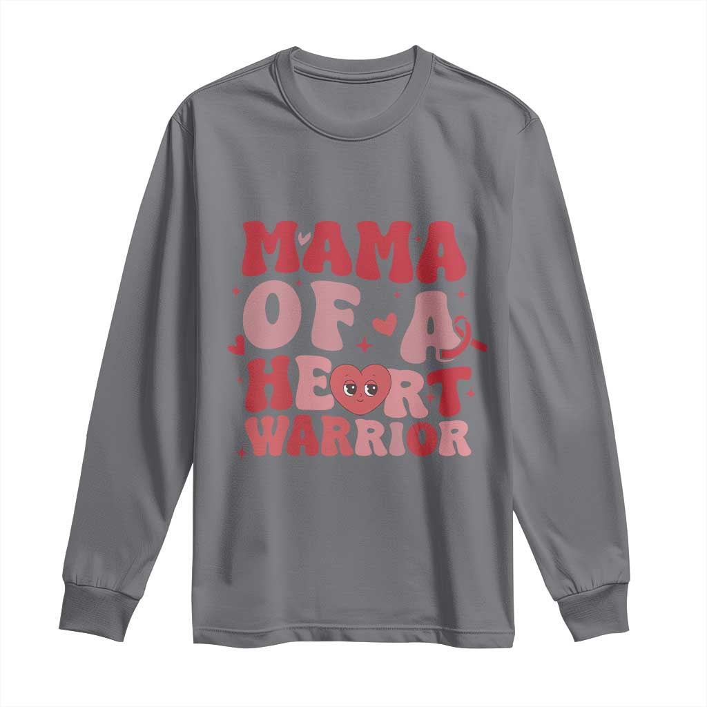 Mama Of A Heart Warrior Long Sleeve Shirt Congenital Heart Disease CHD Awareness